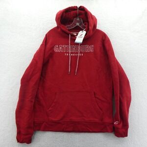League Hoodie Mens Large Gatlinburg Tennessee Red Fleece Recycled Material